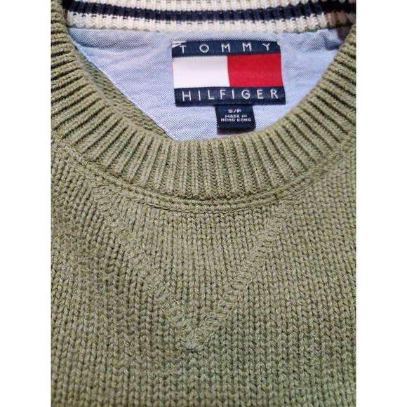 Tommy Hilfinger Sweater Size S/P Olive Green - Picture 3 of 4